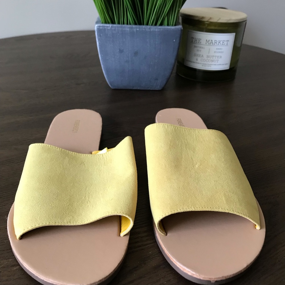 Forever 21 Yellow Suede Sandals